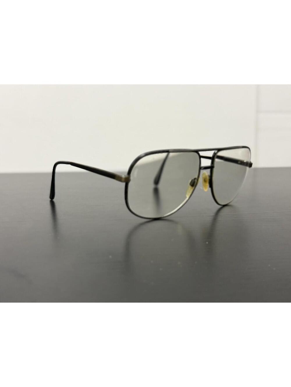 Vintage Safilo 105/P Aviator Eyeglasses Frames Double Bridge Black Metal 80s
